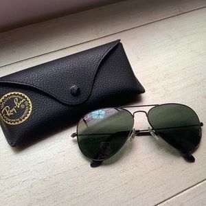 Rayban aviator large metal in black